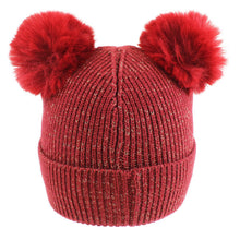 Load image into Gallery viewer, Harry Potter Logo Shimmer Beanie with Pom-Poms-The Curious Emporium