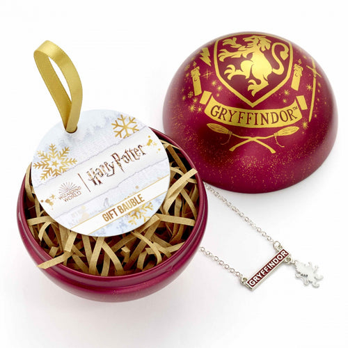 Hogwarts House Christmas Bauble with House Necklace-The Curious Emporium
