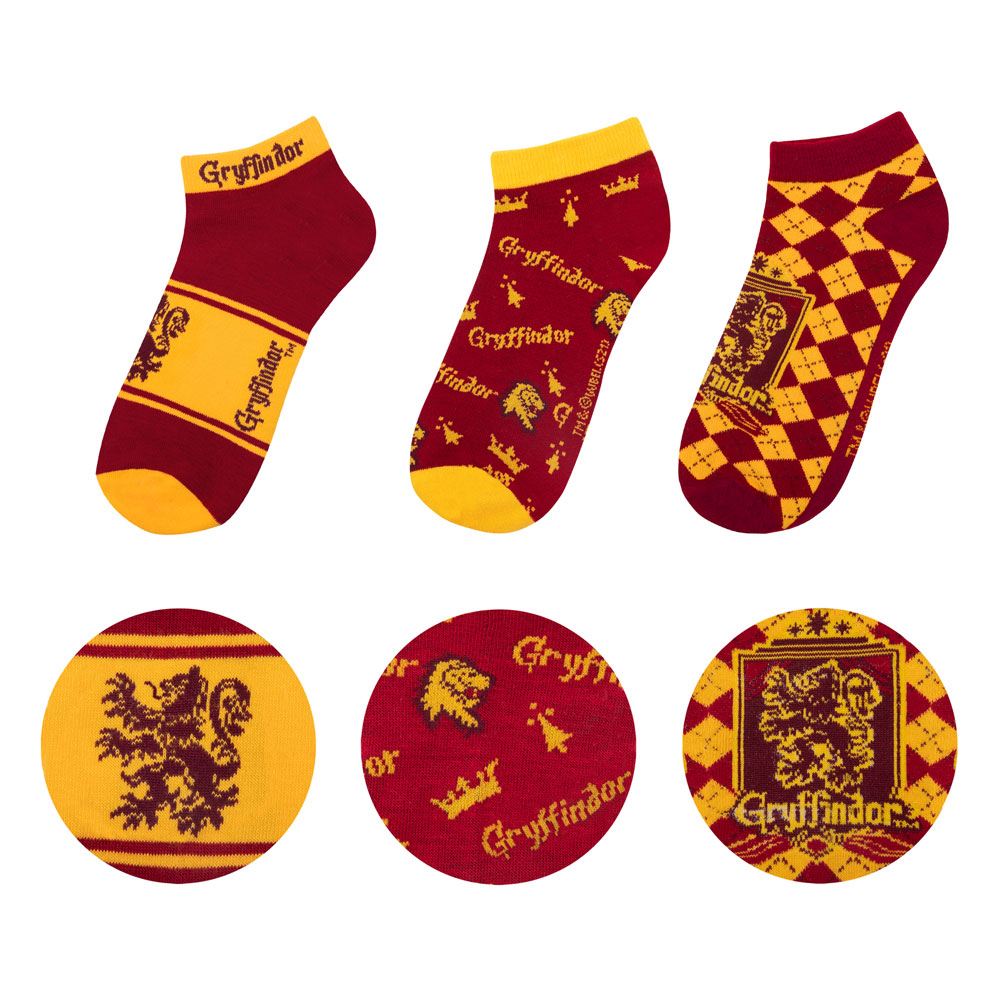 Ankle Socks 3-Pack Gryffindor-The Curious Emporium